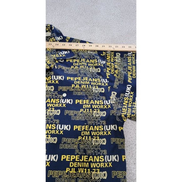 Pepe Jeans London Men's Button Up Shirt All Over Print Short Sleeves Size XL - Picture 13 of 15
